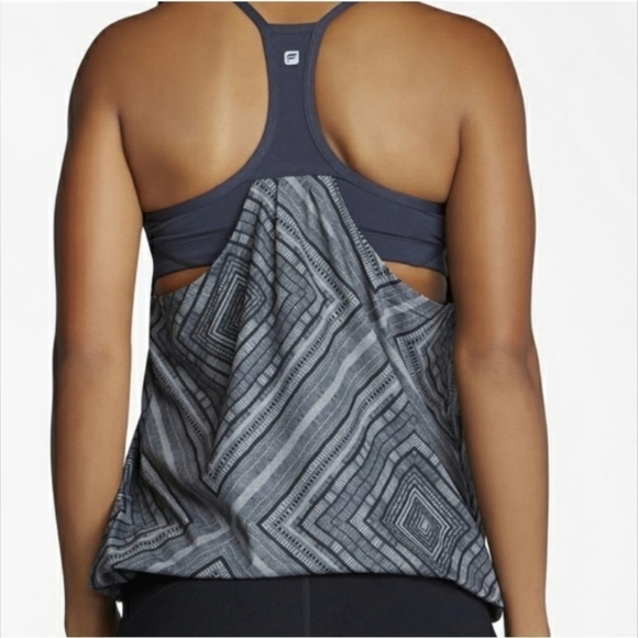 Fabletics Norwalk Tank, Color Heather Grey Taos Print/Charcoal Heather Size XS - Picture 2 of 15